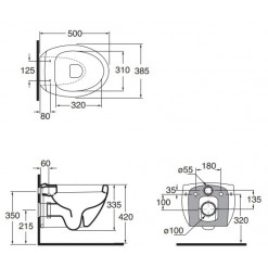KIT SANITARI MINICLASS+50 VASO/BIDET/COPRIVASO AZZURRA SOSPESI