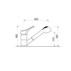 MISCELATORE LAVELLO CUCINA F.E.V SERIE LIA CON DOCCETTA ESTRAIBILE
