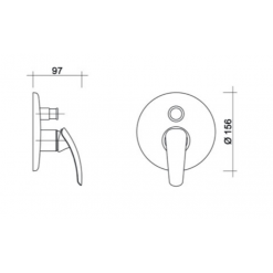MISCELATORE DOCCIA CON DEVIAZIONE F.E.V. SERIE SMART