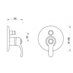 MISCELATORE DOCCIA F.E.V. CON DEVIAZIONE SERIE ELITE