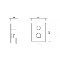 MISCELATORE DOCCIA CON DEVIAZIONE F.E.V. SERIE QUARZO