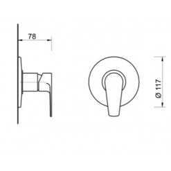 MISCELATORE DOCCIA F.E.V SERIE FLY