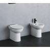 KIT BIDET/VASO A TERRA SCARICO PARETE CON COPRIVASO FRIZIONATO AZZURRA FAST