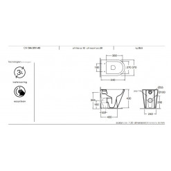 KIT BIDET/VASO A TERRA SCARICO PARETE CON COPRIVASO FRIZIONATO AZZURRA FORMA