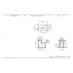 KIT BIDET/VASO A TERRA FILO MURO CON COPRIVASO FRIZIONATO AZZURRA PRATICA