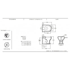 KIT BIDET/VASO A TERRA TRASLATO CON COPRIVASO FRIZIONATO AZZURRA CHARME