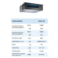 UNITÀ INTERNA CANALIZZABILE UNICAL CNKM HI 18000 BTU