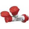 MOLTIPLICATORE GEWISS DOPPIO 3P+T 16A 2 PRESE 16A ROSSA 400V