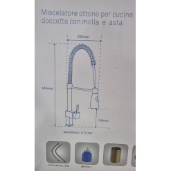 EASILY MISCELATORE LAVELLO CUCINA A MOLLA QUADRO 59592
