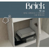 MOBILE BRICK 42 CM SPECCHIO E TOP ROVERE BIANCO