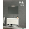 MOBILE OSLO 60 CM ROVERE BIANCO  +TOP IN CERAMICA + SPECCHIO FILO+LAMP LED