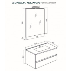 MOBILE HARMOMY CLASS 60 CM ROVERE BIANCO